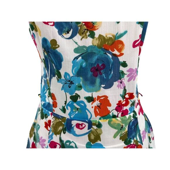 Vtg 60s 1960s Peter Pan Sun Blazers Mod Pinup Bright Floral Playsuit Swimsuit 16 - Picture 3 of 16